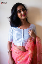 Silver Durga blouse - Uttariya
