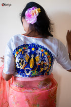 Silver Durga blouse - Uttariya