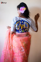 Silver Durga blouse - Uttariya