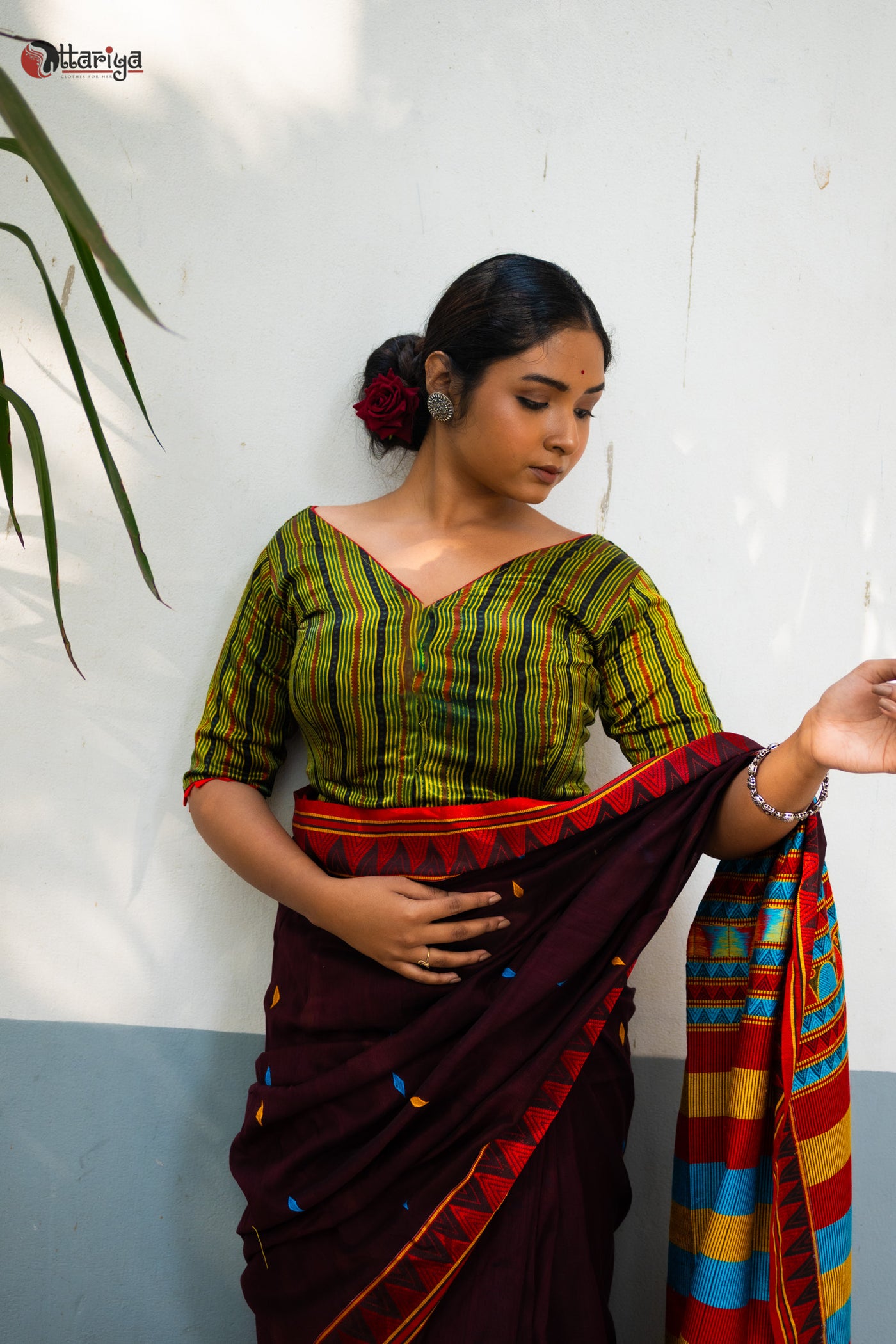 Stripe Modal Silk Blouse