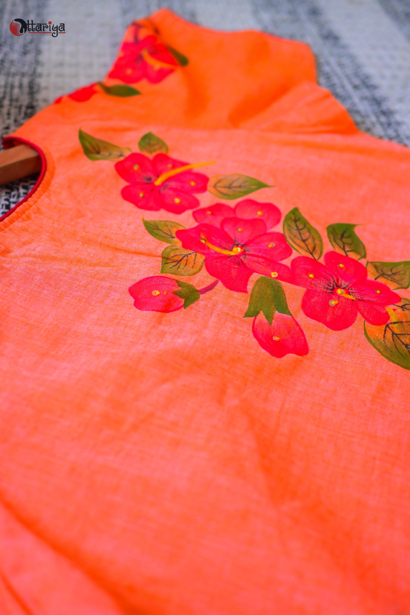 Meadow Breeze peach Blouse - Uttariya