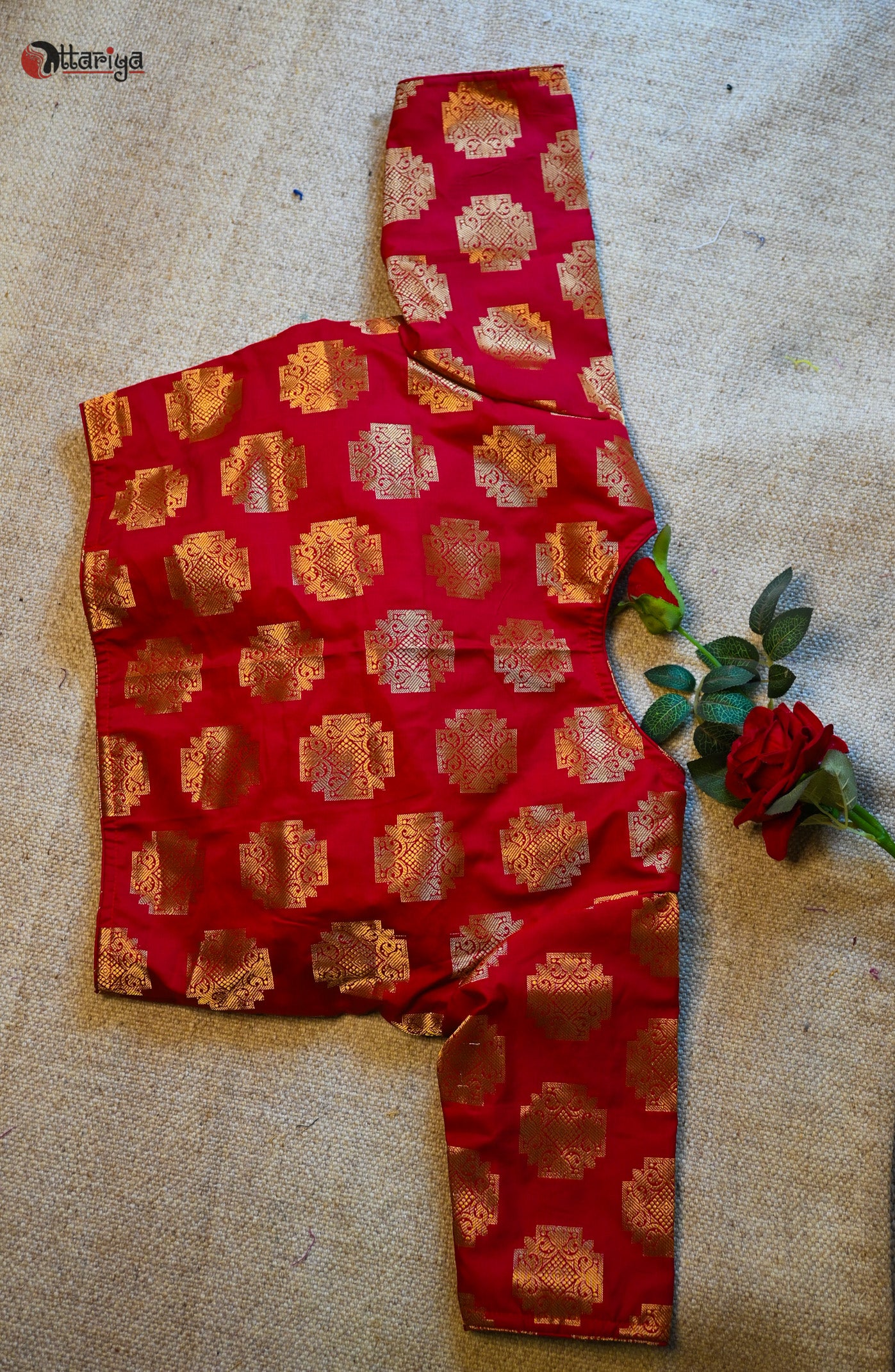 Red Banarasi blouse