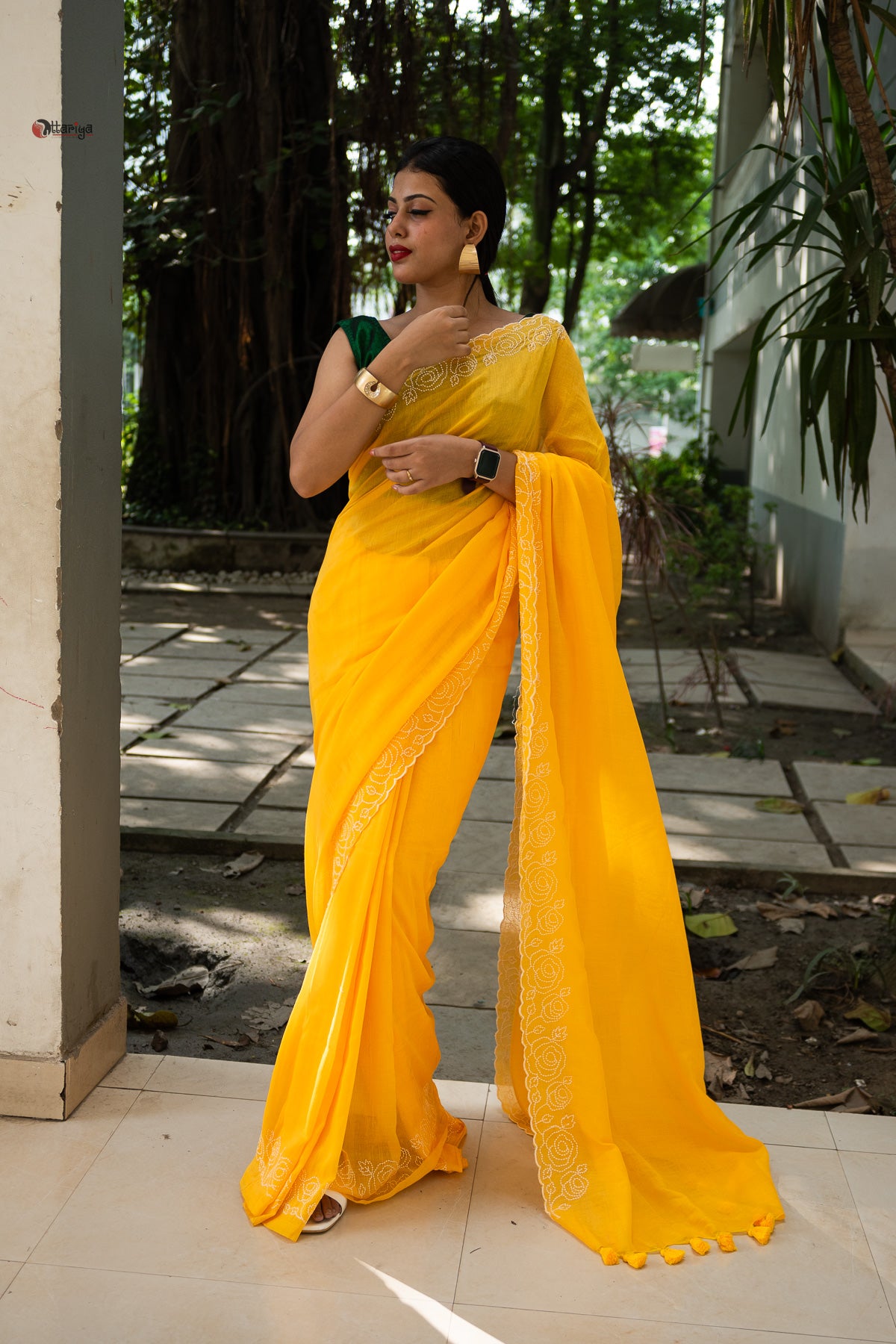 Holde ful Saree