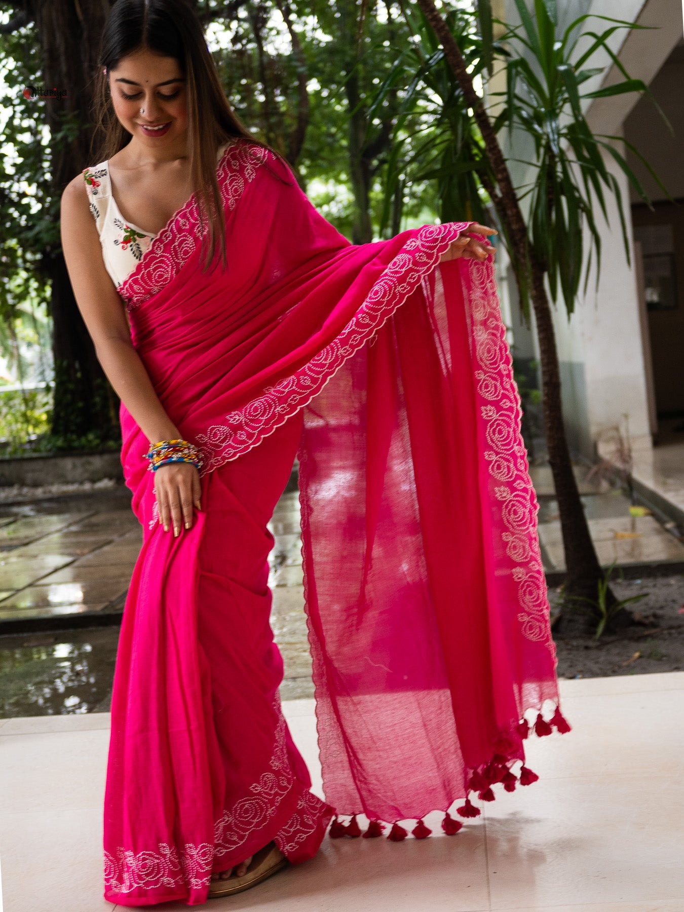 Pinky ponky Rose Saree