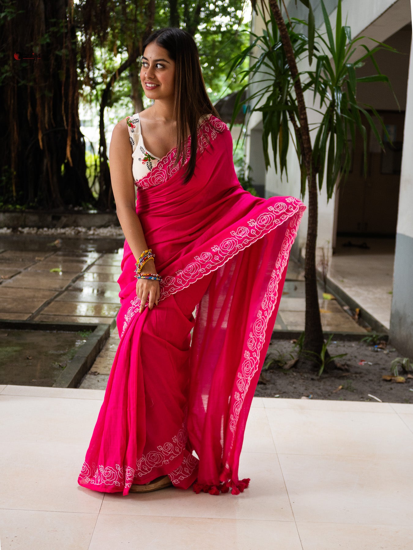 Pinky ponky Rose Saree