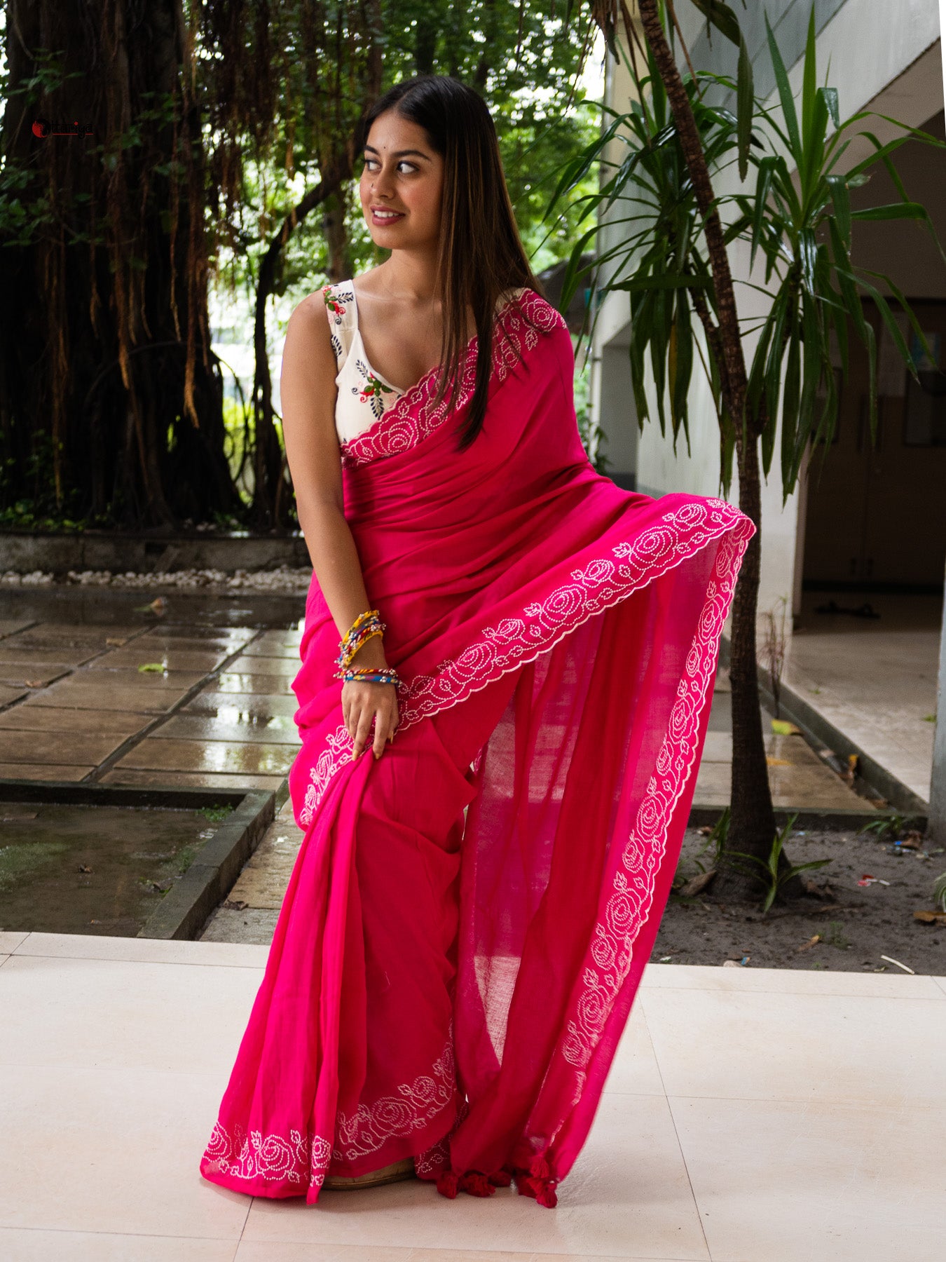 Pinky ponky Rose Saree