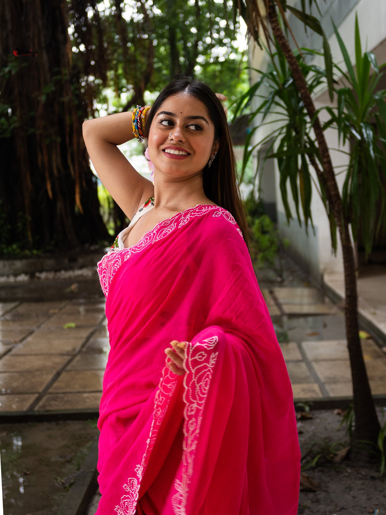 Pinky ponky Rose Saree