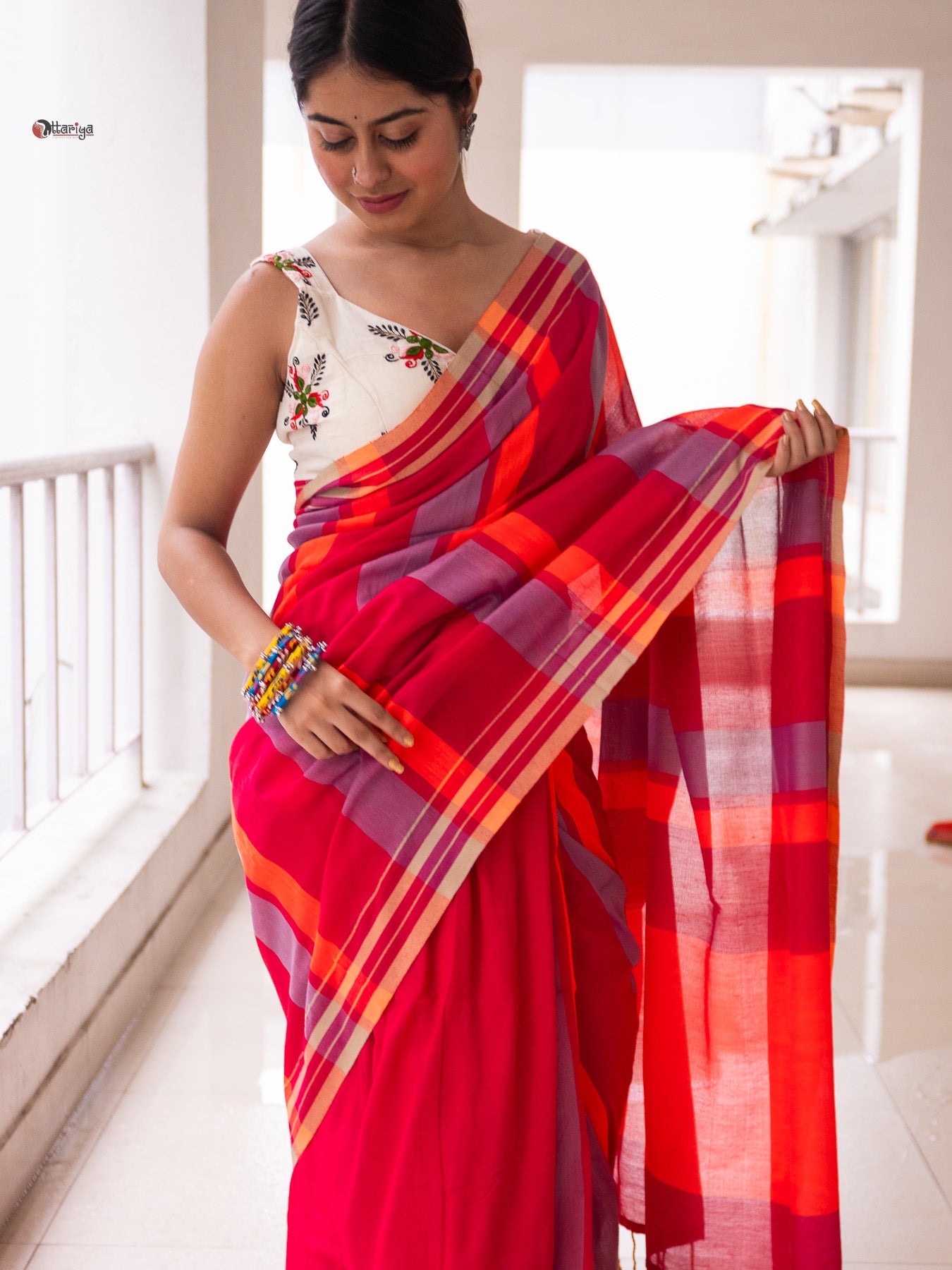 ohhlala stripe Handloom Saree