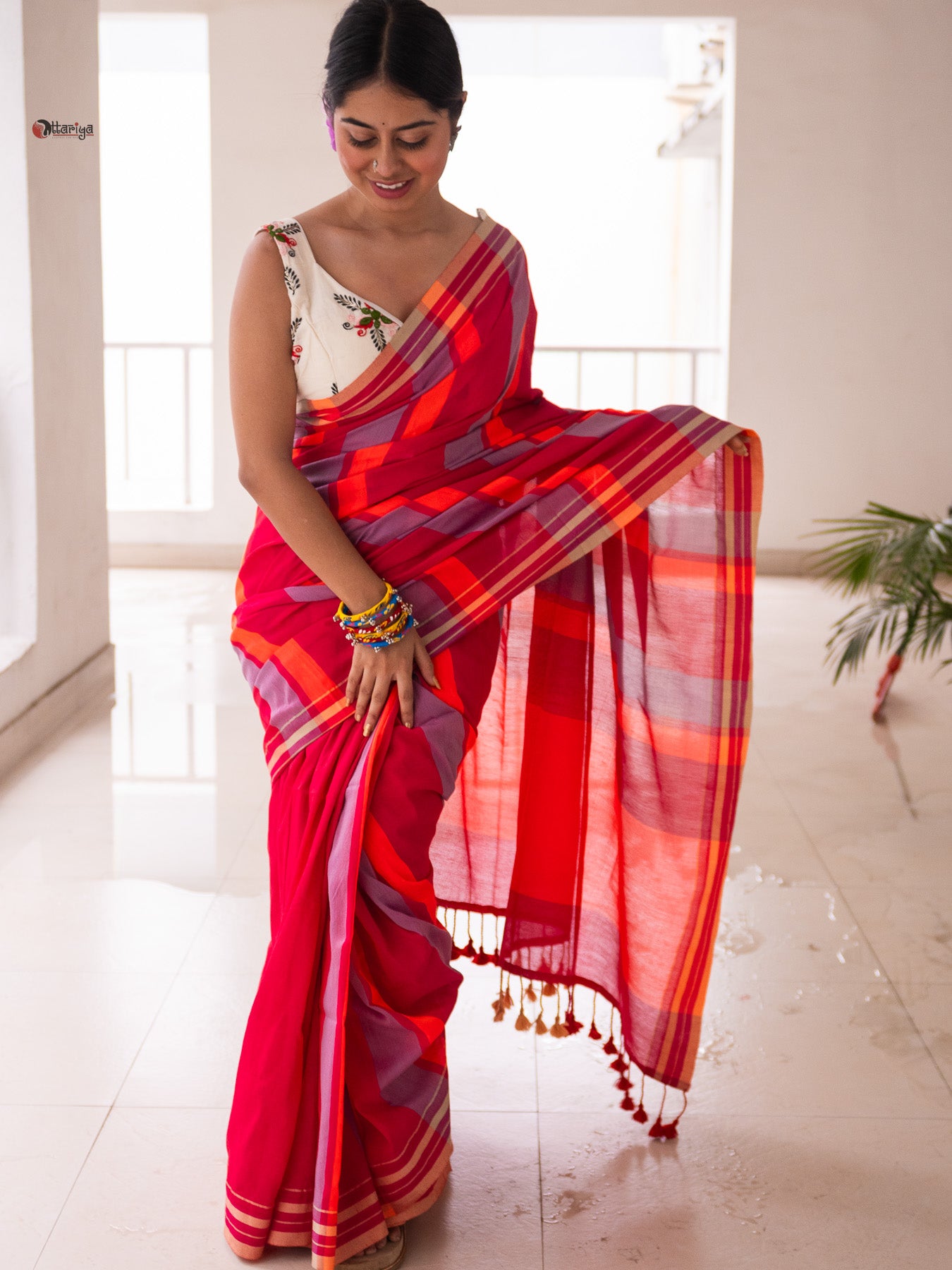 ohhlala stripe Handloom Saree