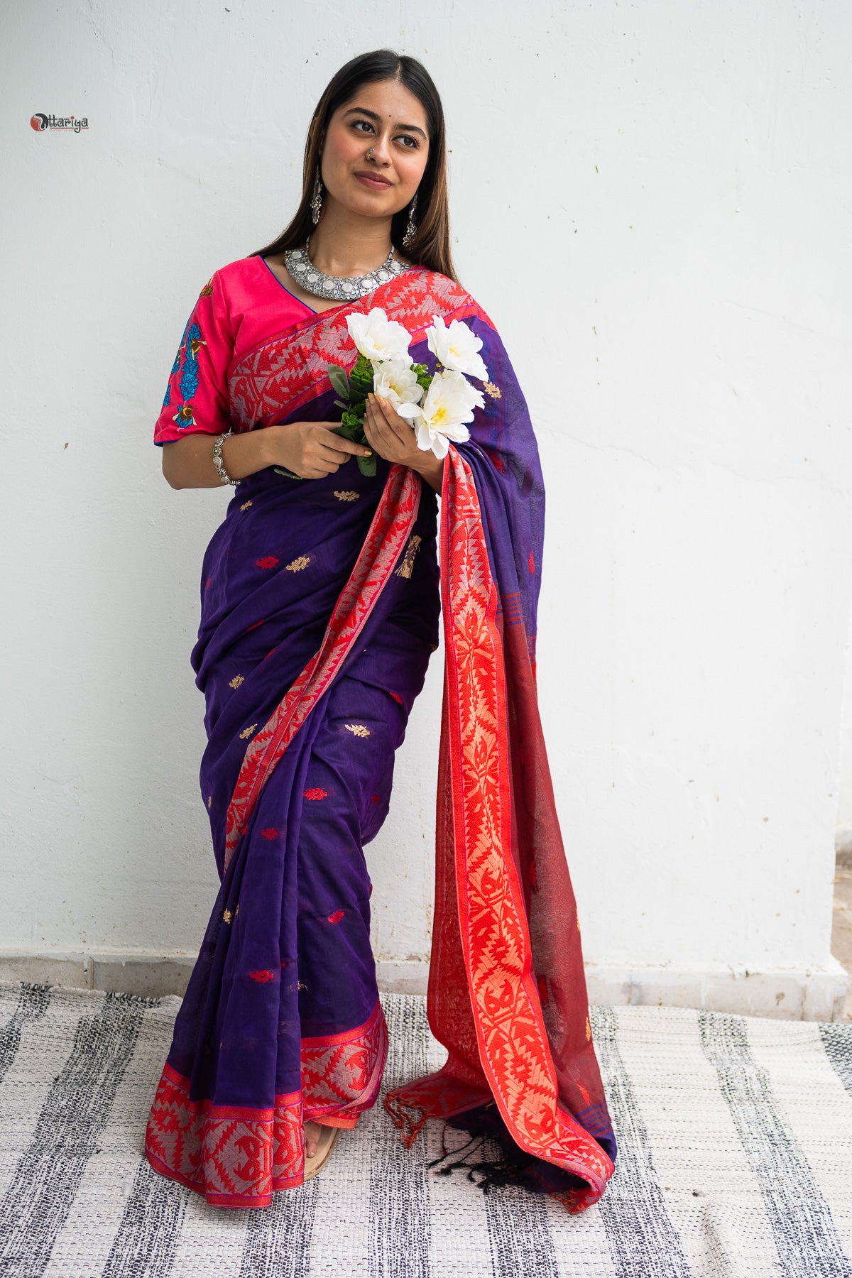 Mahi Handloom Jamdani Saree