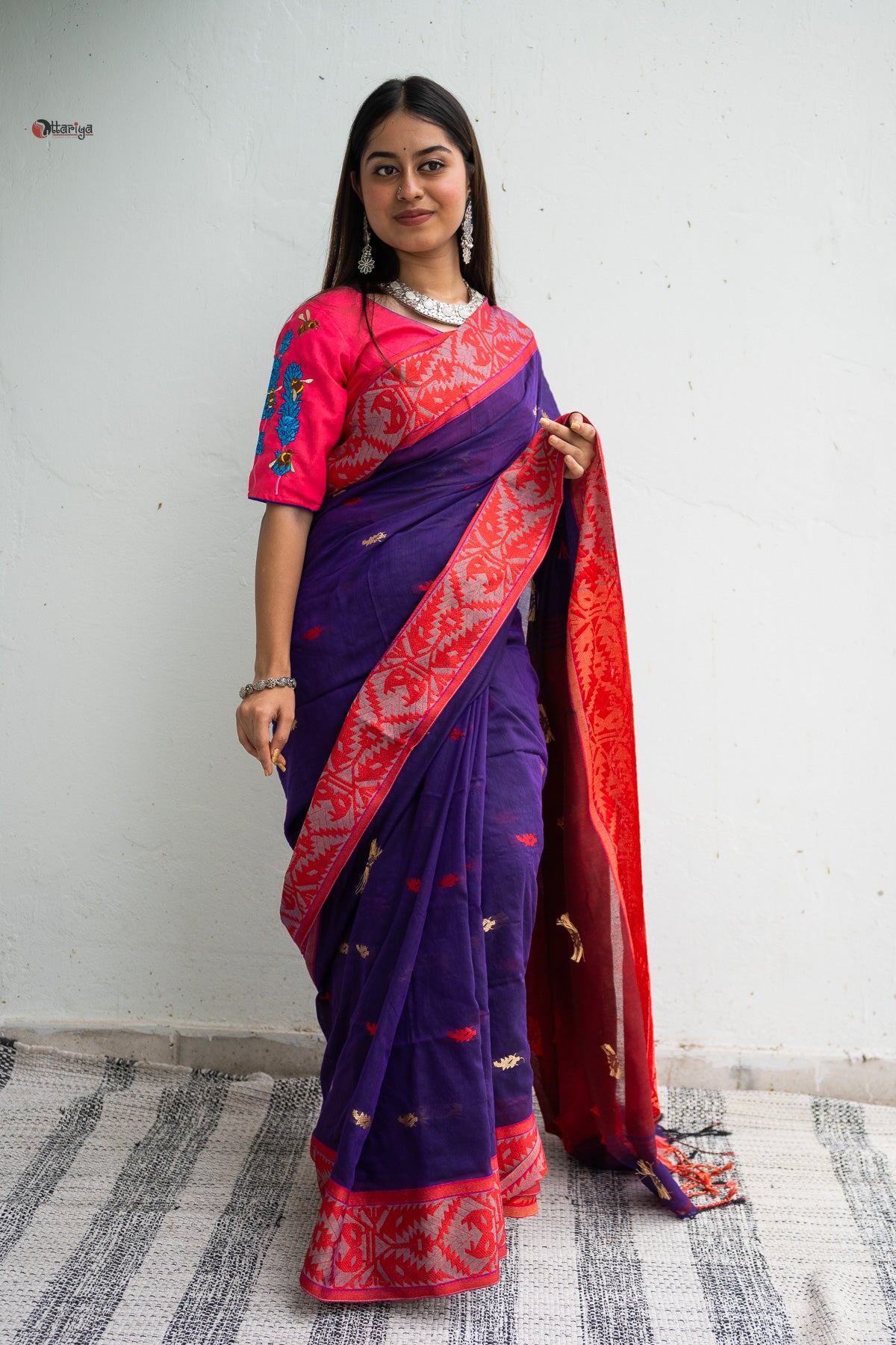 Mahi Handloom Jamdani Saree