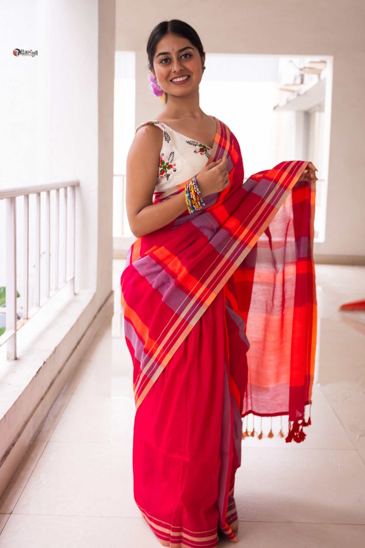 ohhlala stripe Handloom Saree