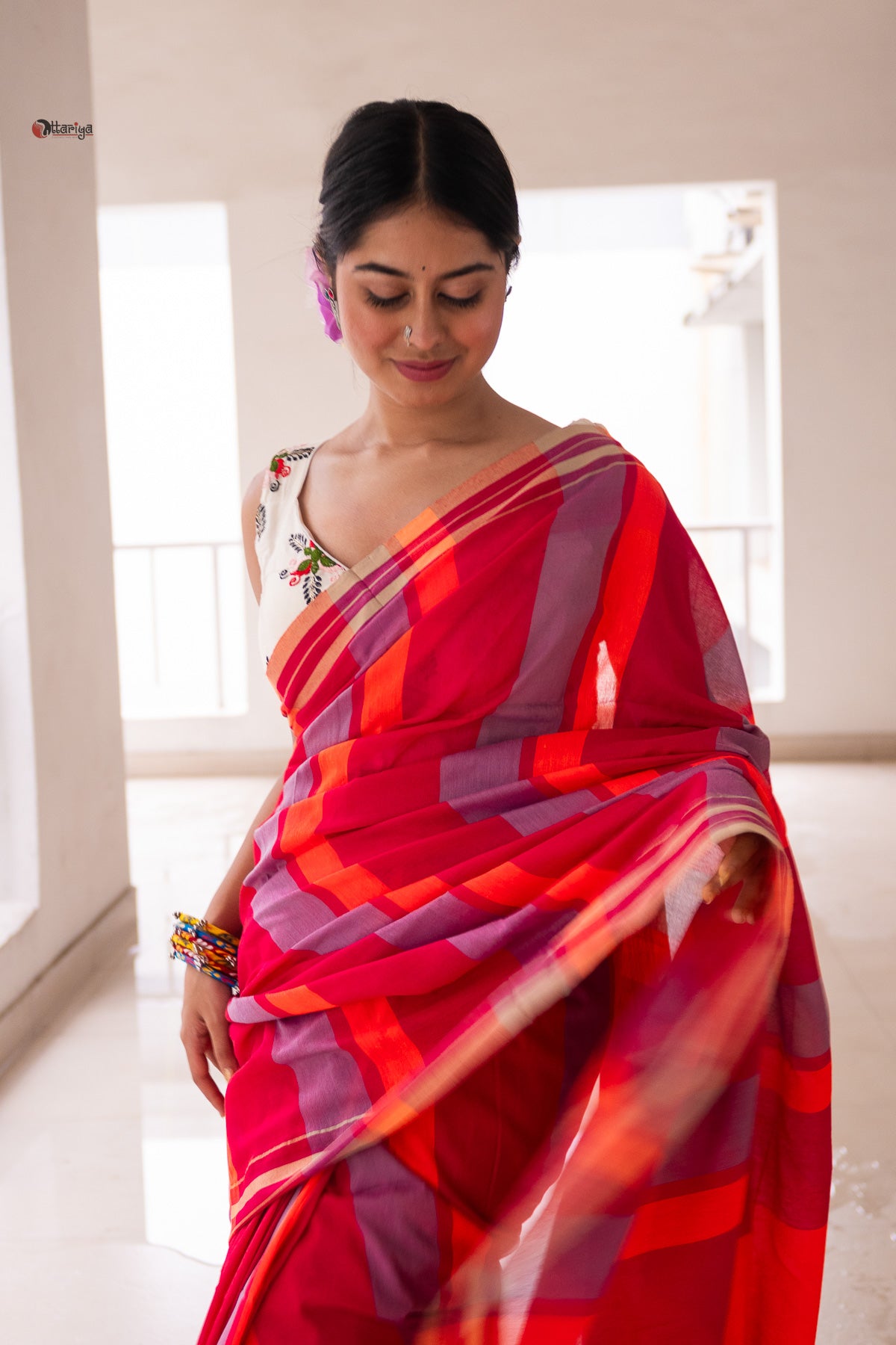 ohhlala stripe Handloom Saree