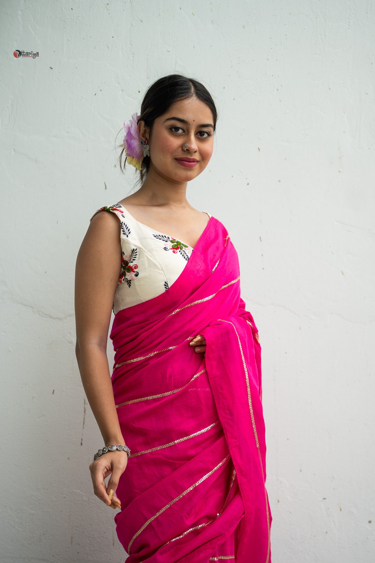 Pinky Sequence Saree