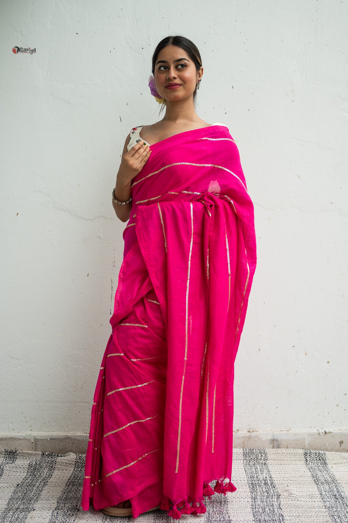 Pinky Sequence Saree