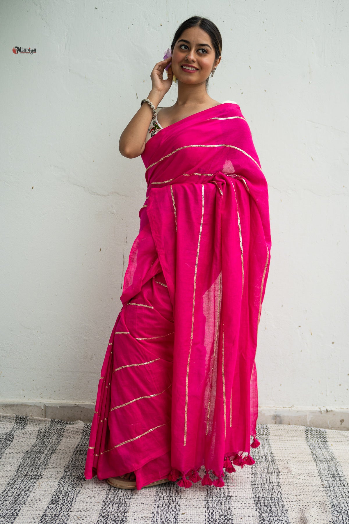 Pinky Sequence Saree