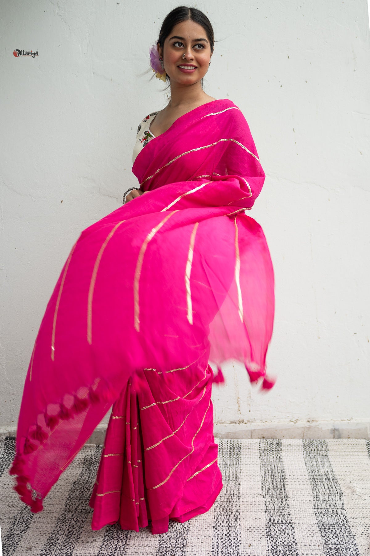 Pinky Sequence Saree