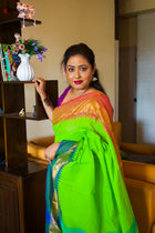 Whispering Petals Cotton Saree - Uttariya