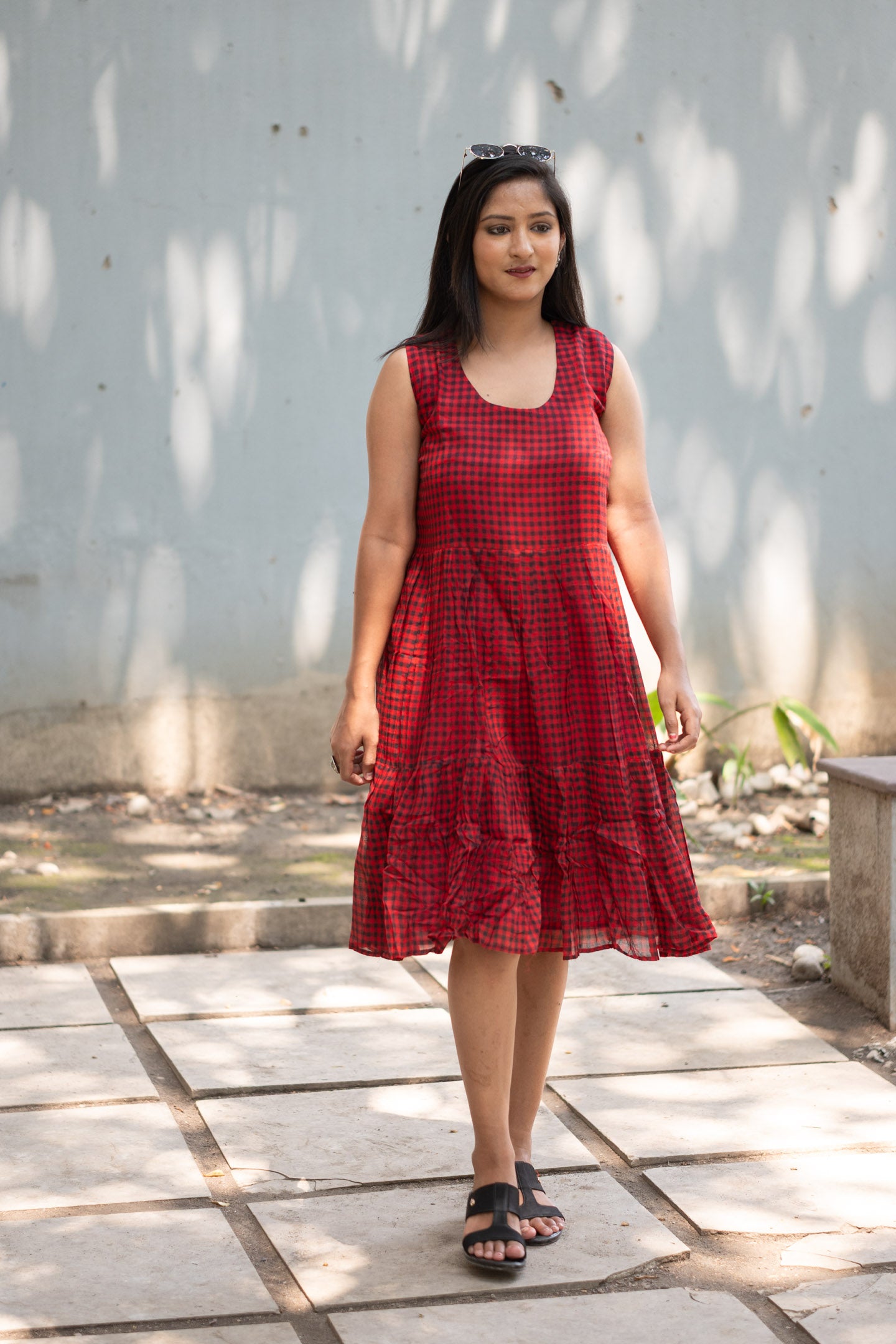 Marhoz Check Dress