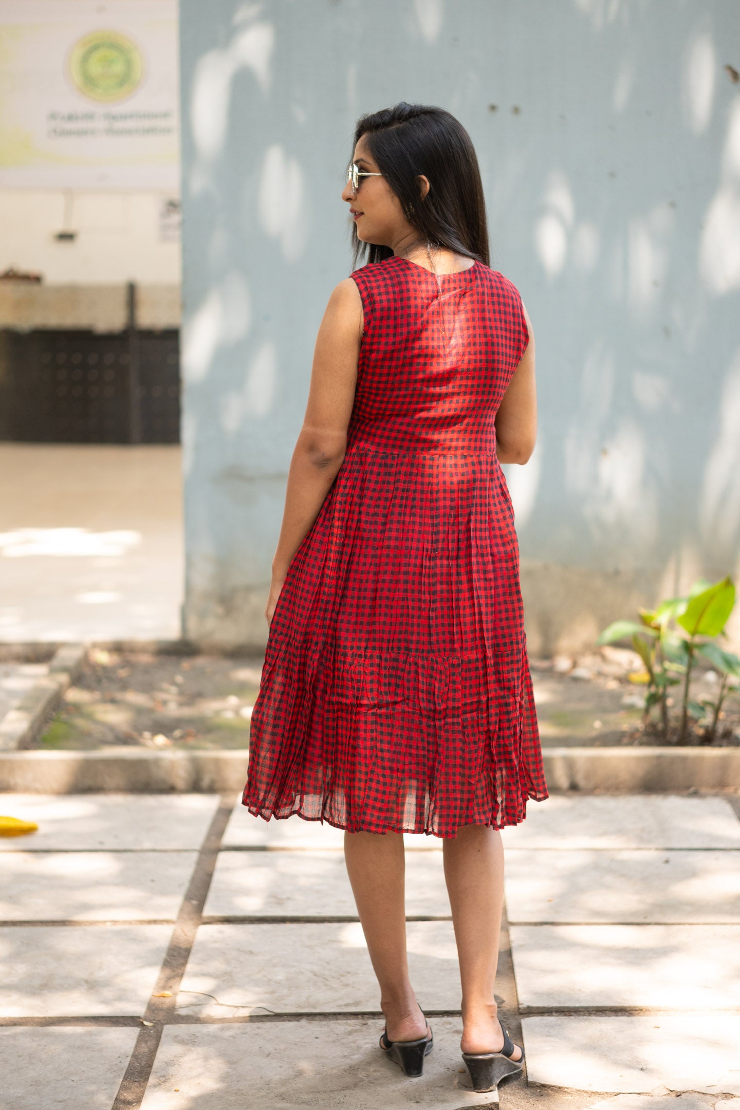 Marhoz Check Dress