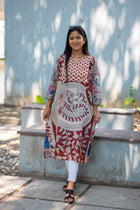 Kalamkari yashi Kurti - Uttariya