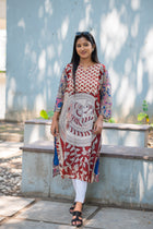 Kalamkari yashi Kurti - Uttariya