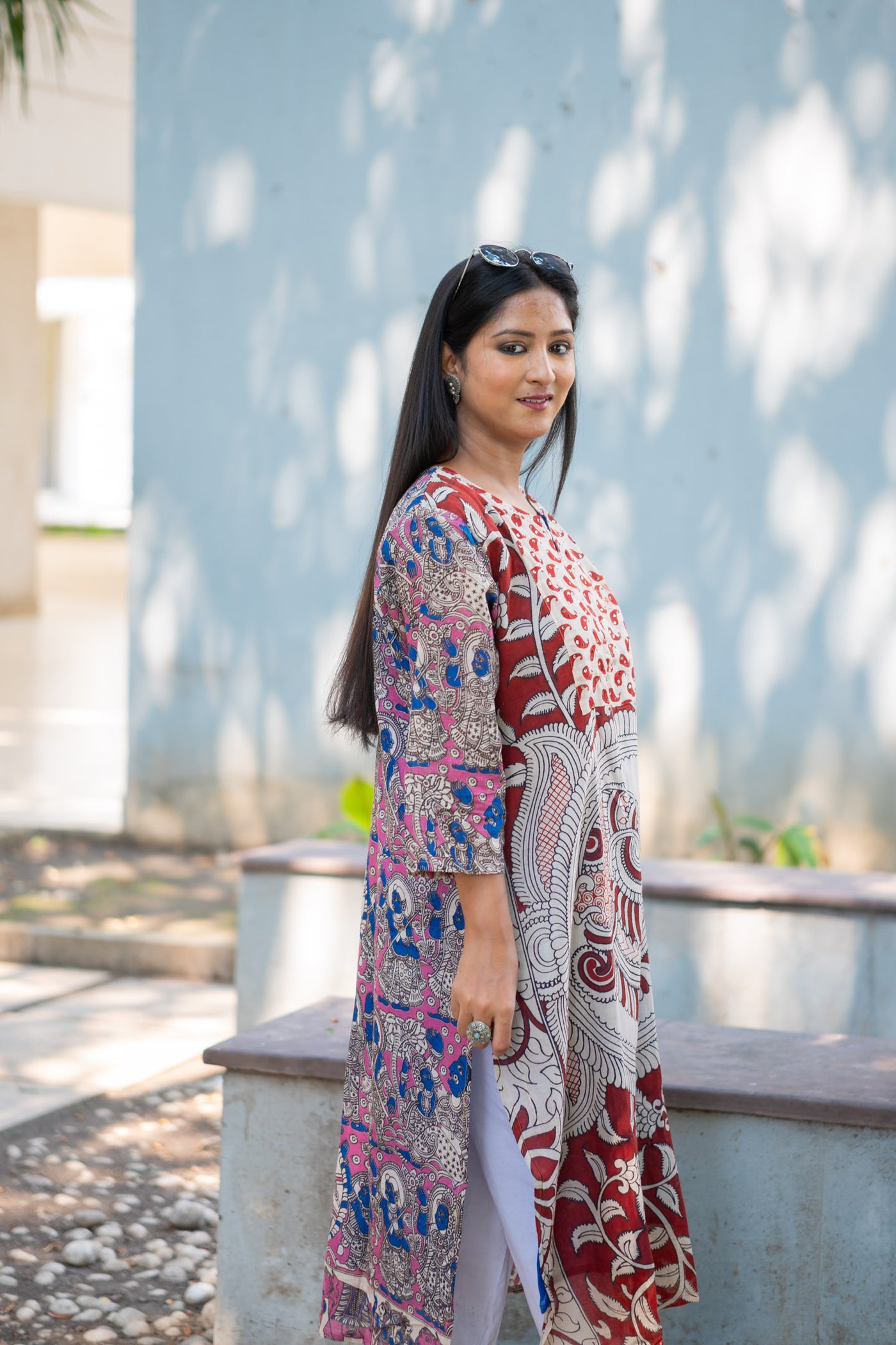 Kalamkari yashi Kurti - Uttariya