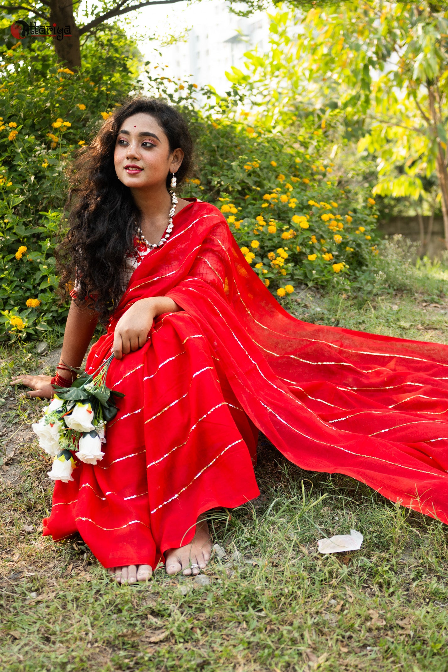 Red Love Gulal Saree