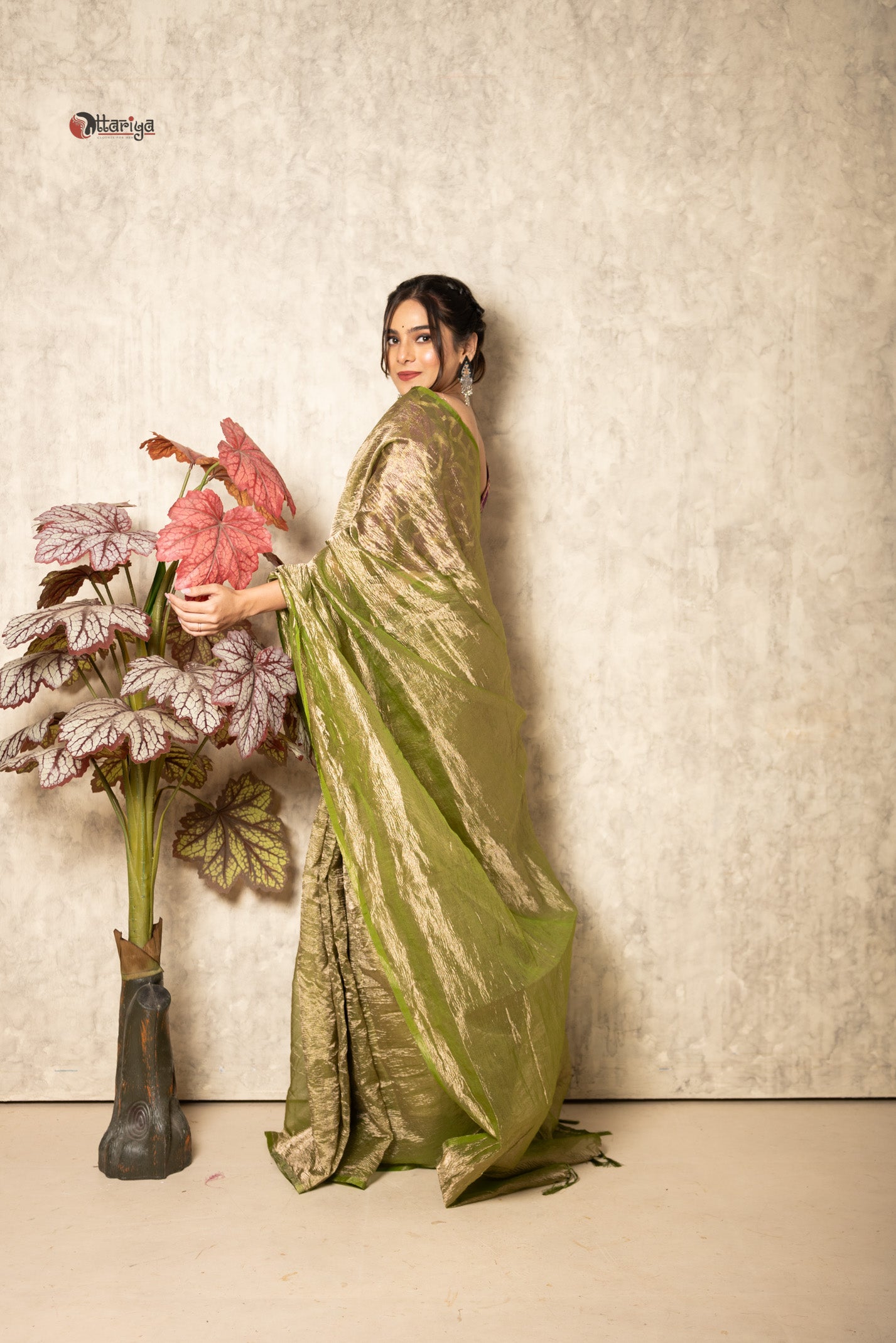 GlimmerCrush Drape Saree