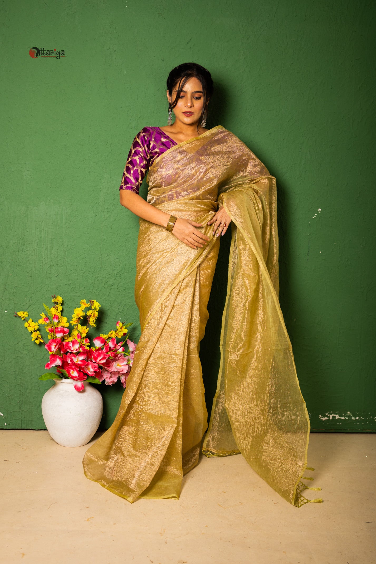 ShimmerWave Elegance Saree