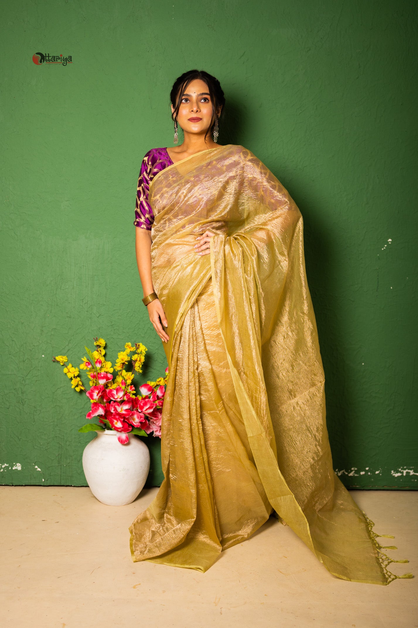 ShimmerWave Elegance Saree