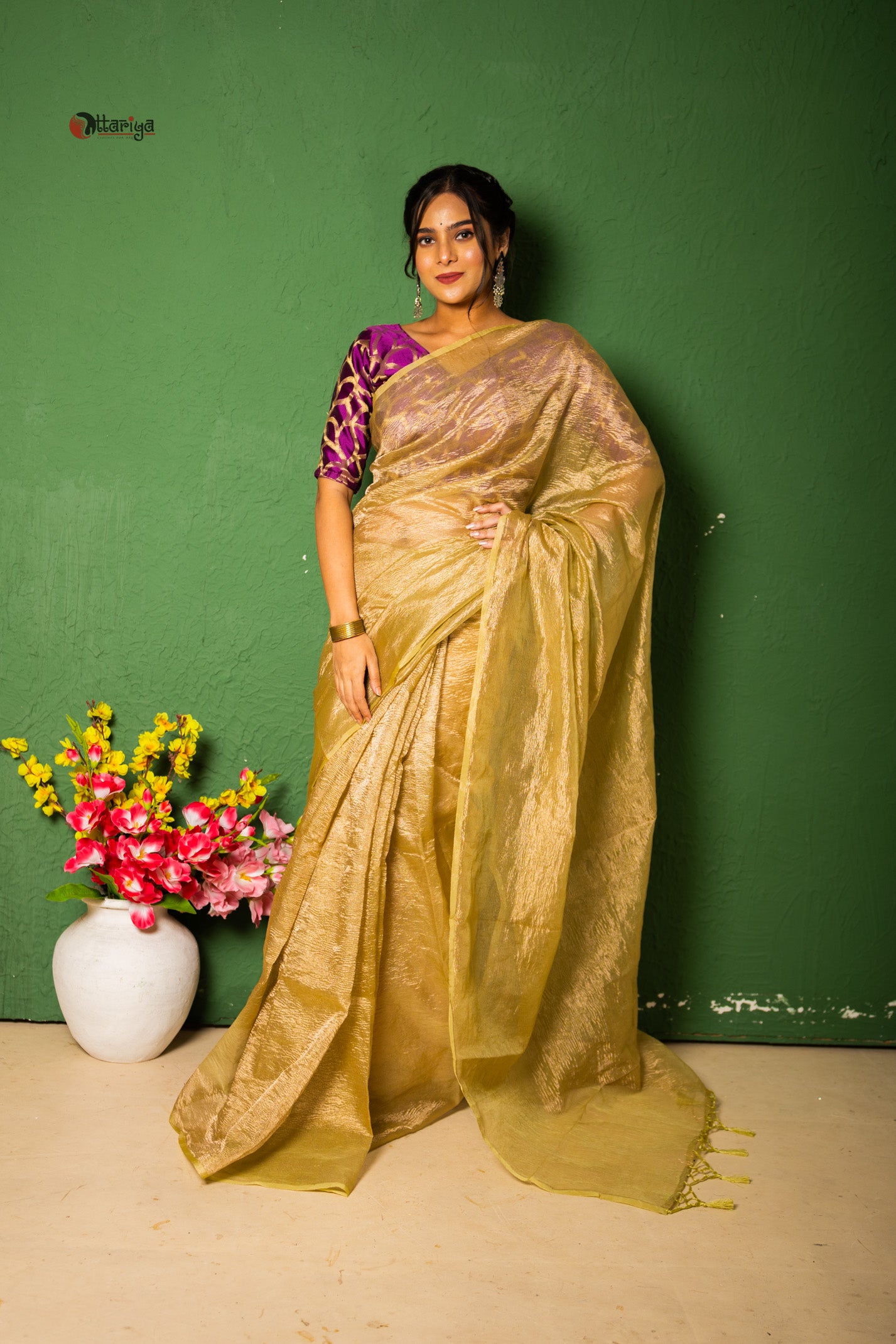 ShimmerWave Elegance Saree