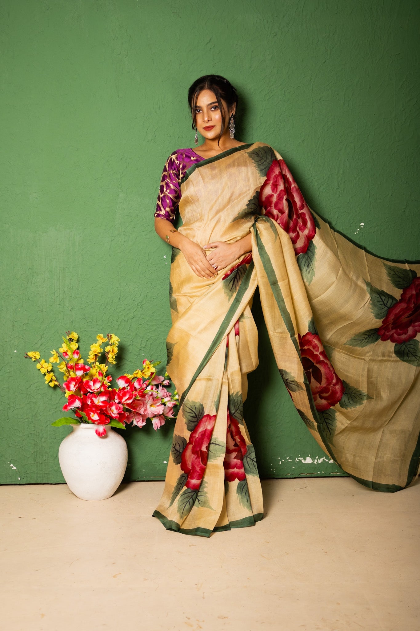 Rong tuli Tasar silk saree