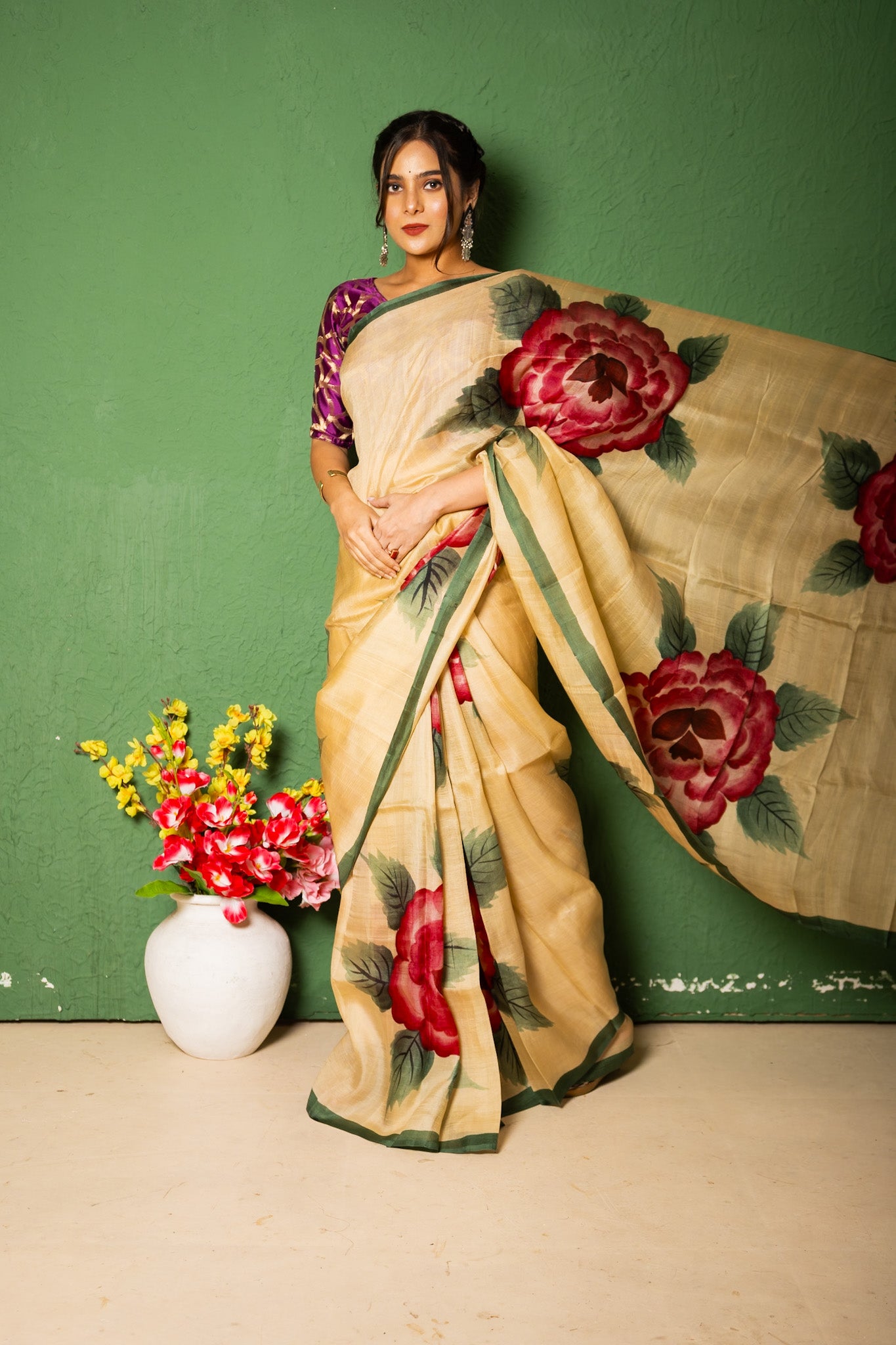 Rong tuli Tasar silk saree