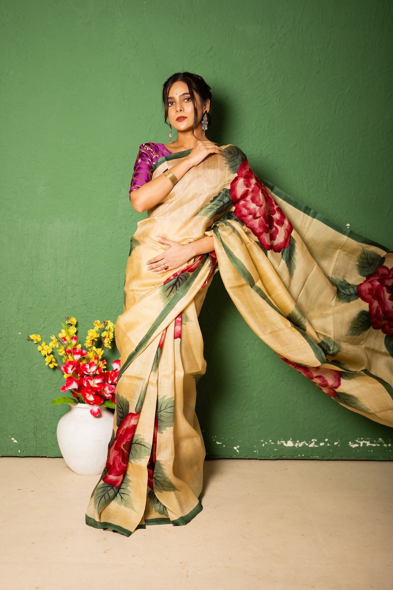 Rong tuli Tasar silk saree