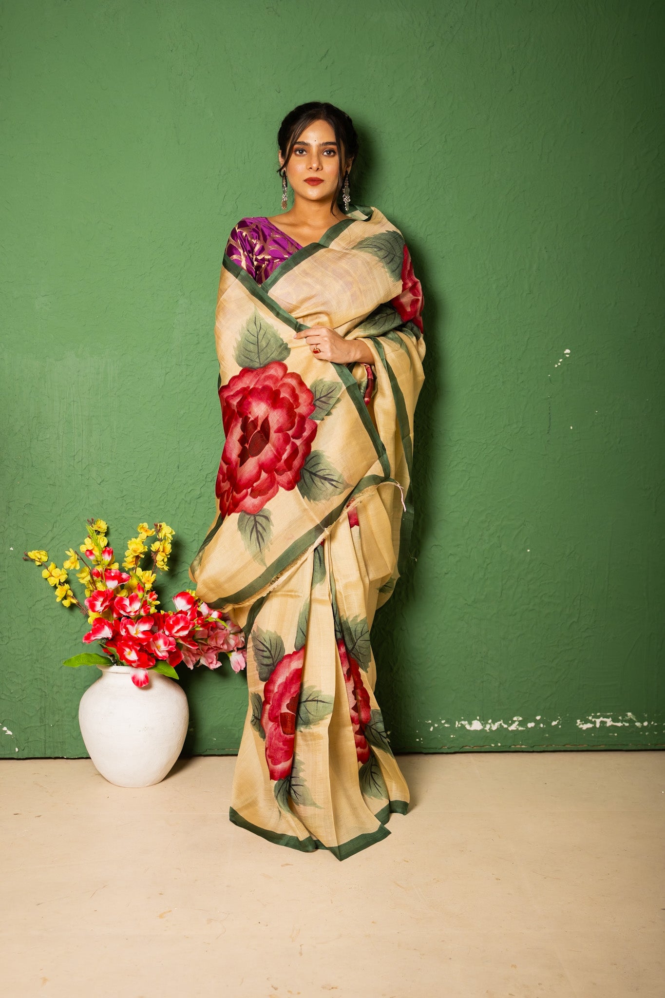 Rong tuli Tasar silk saree