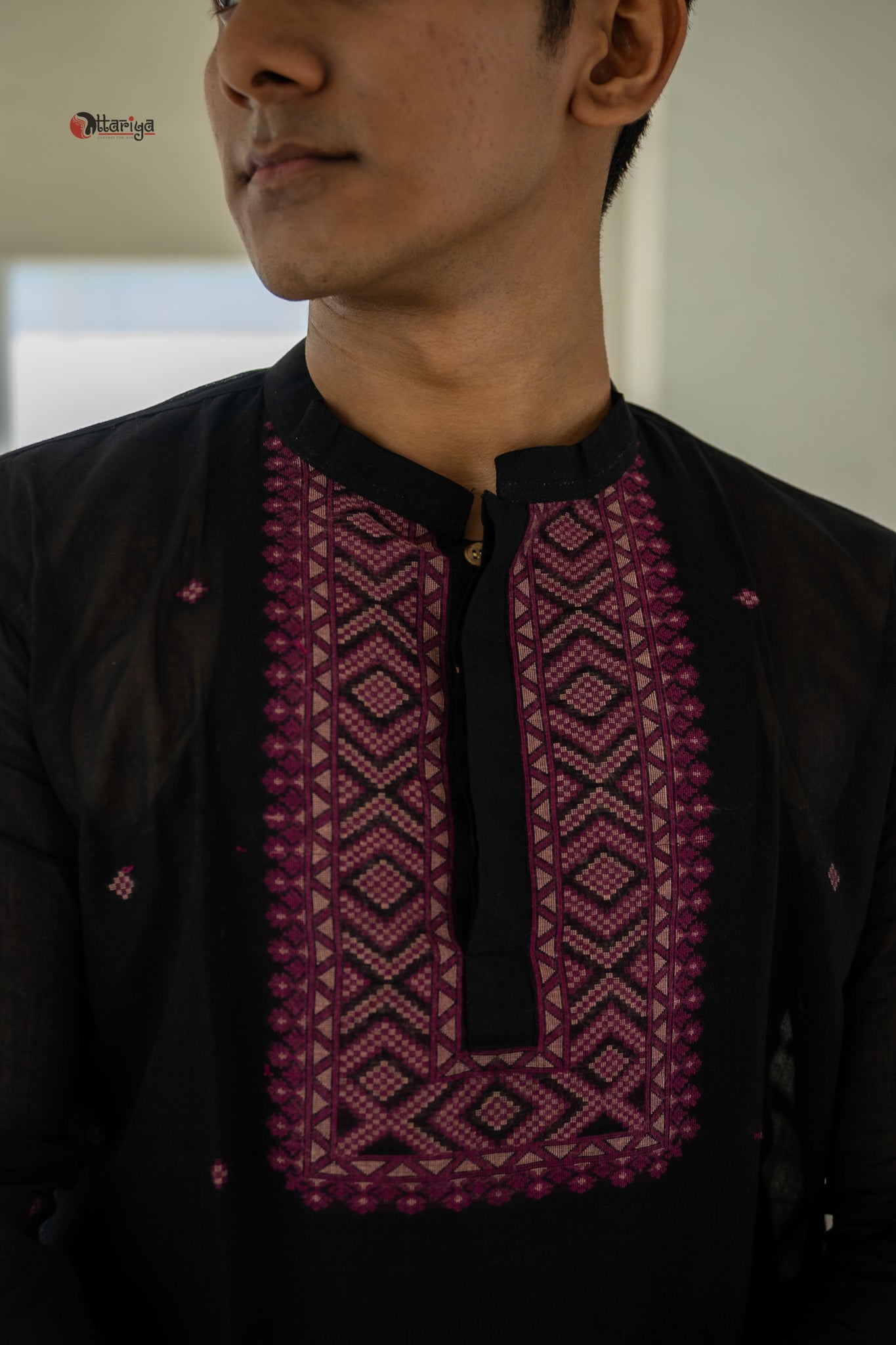 Black Jamdani long kurta