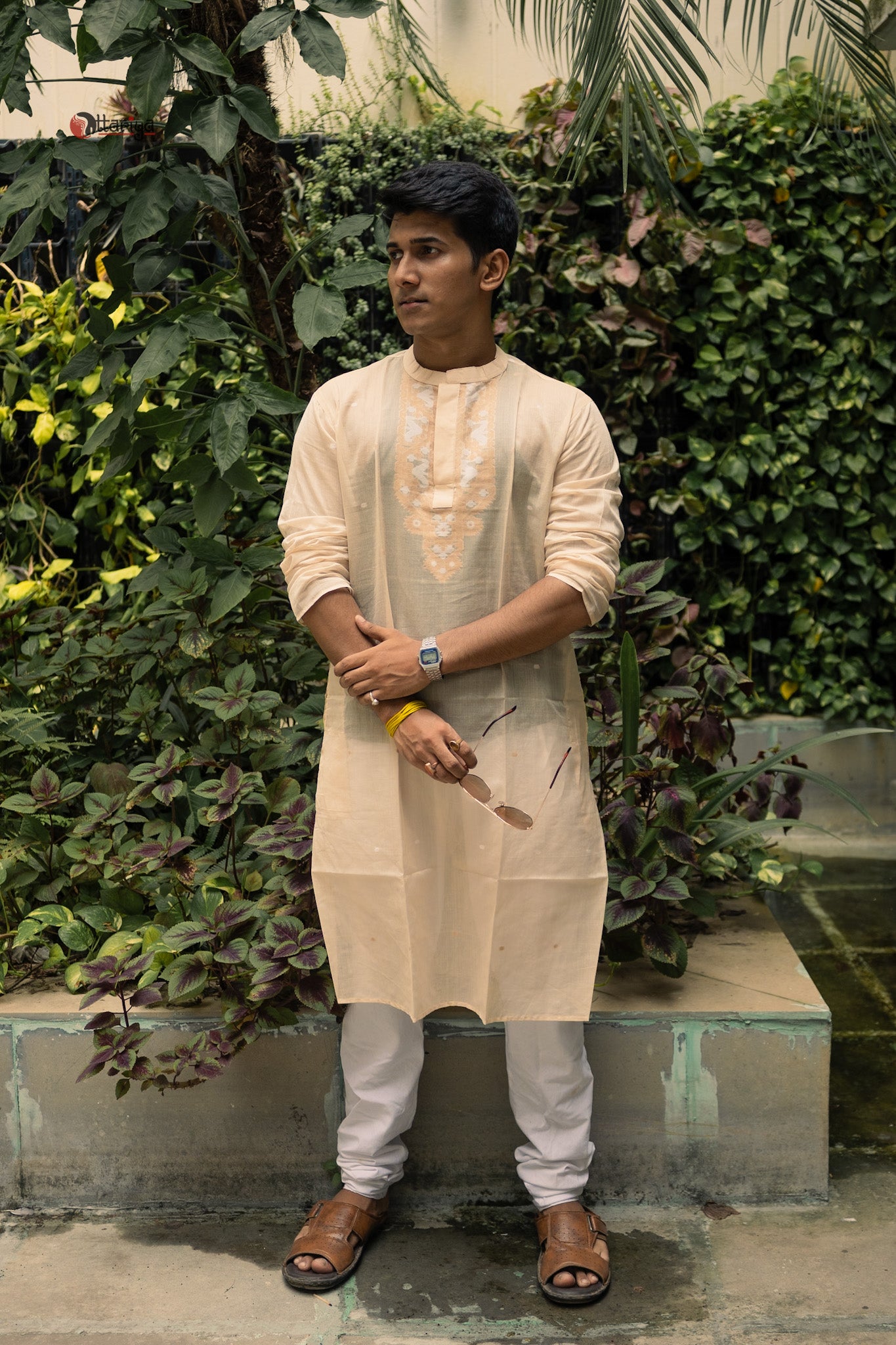 Tasar jamdani  long kurta