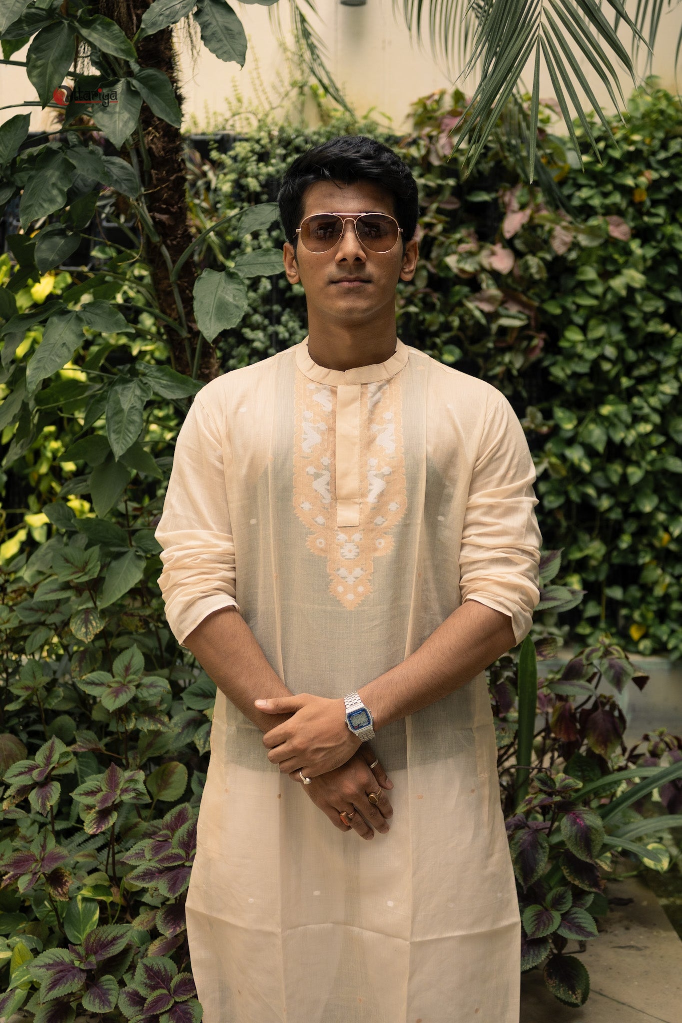 Tasar jamdani  long kurta