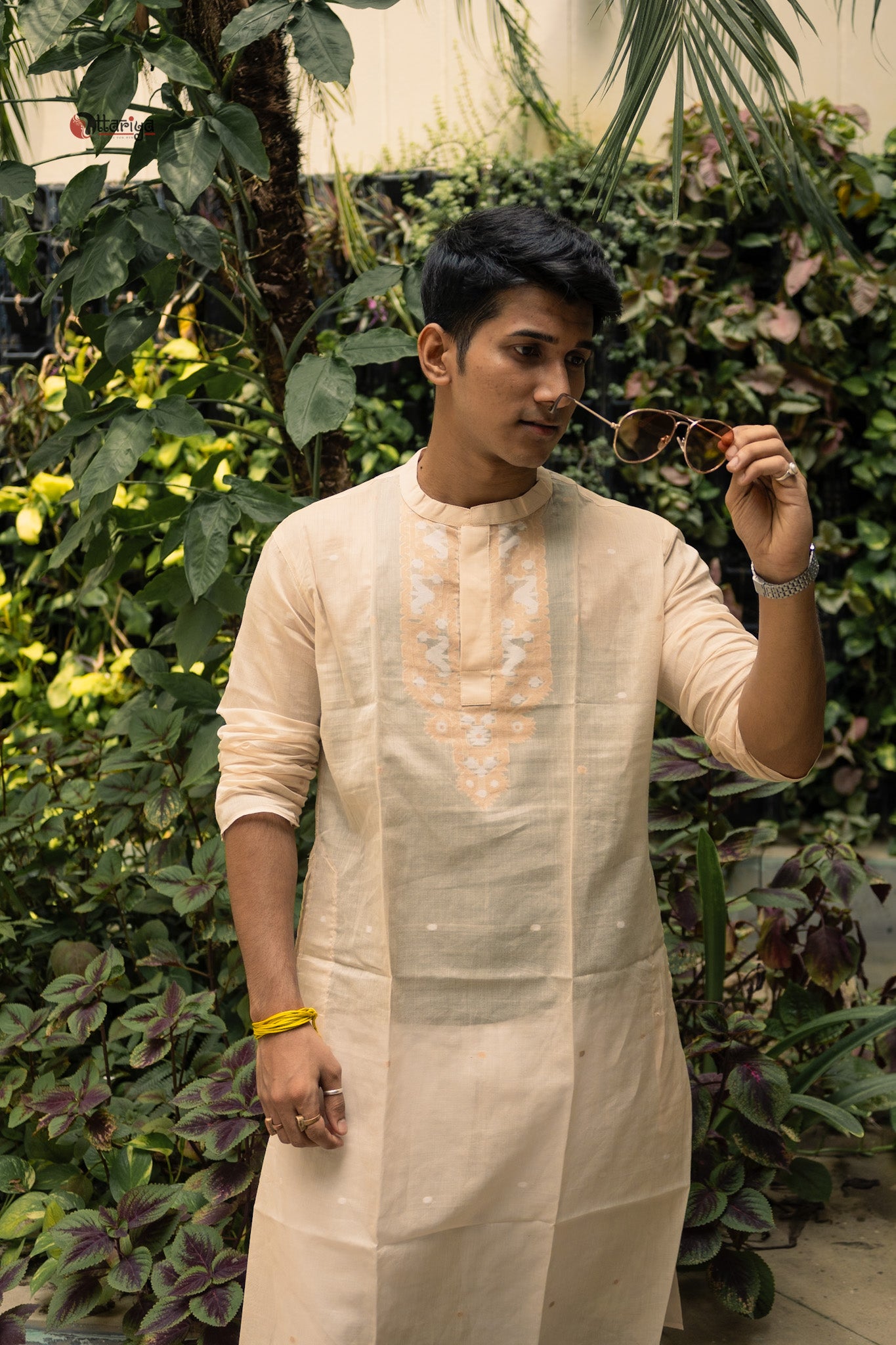 Tasar jamdani  long kurta