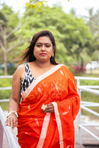 Fire Jamdani Saree - Uttariya