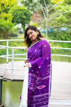 Black Currant Jamdani Saree - Uttariya