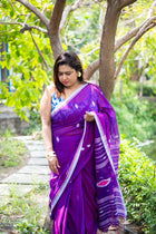 Black Currant Jamdani Saree - Uttariya