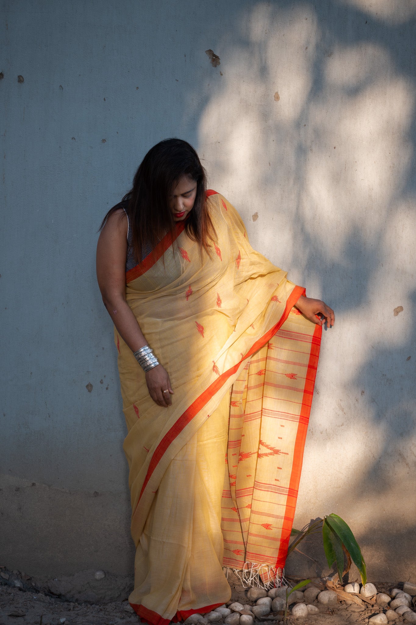 Jubani Jamdani Saree - Uttariya