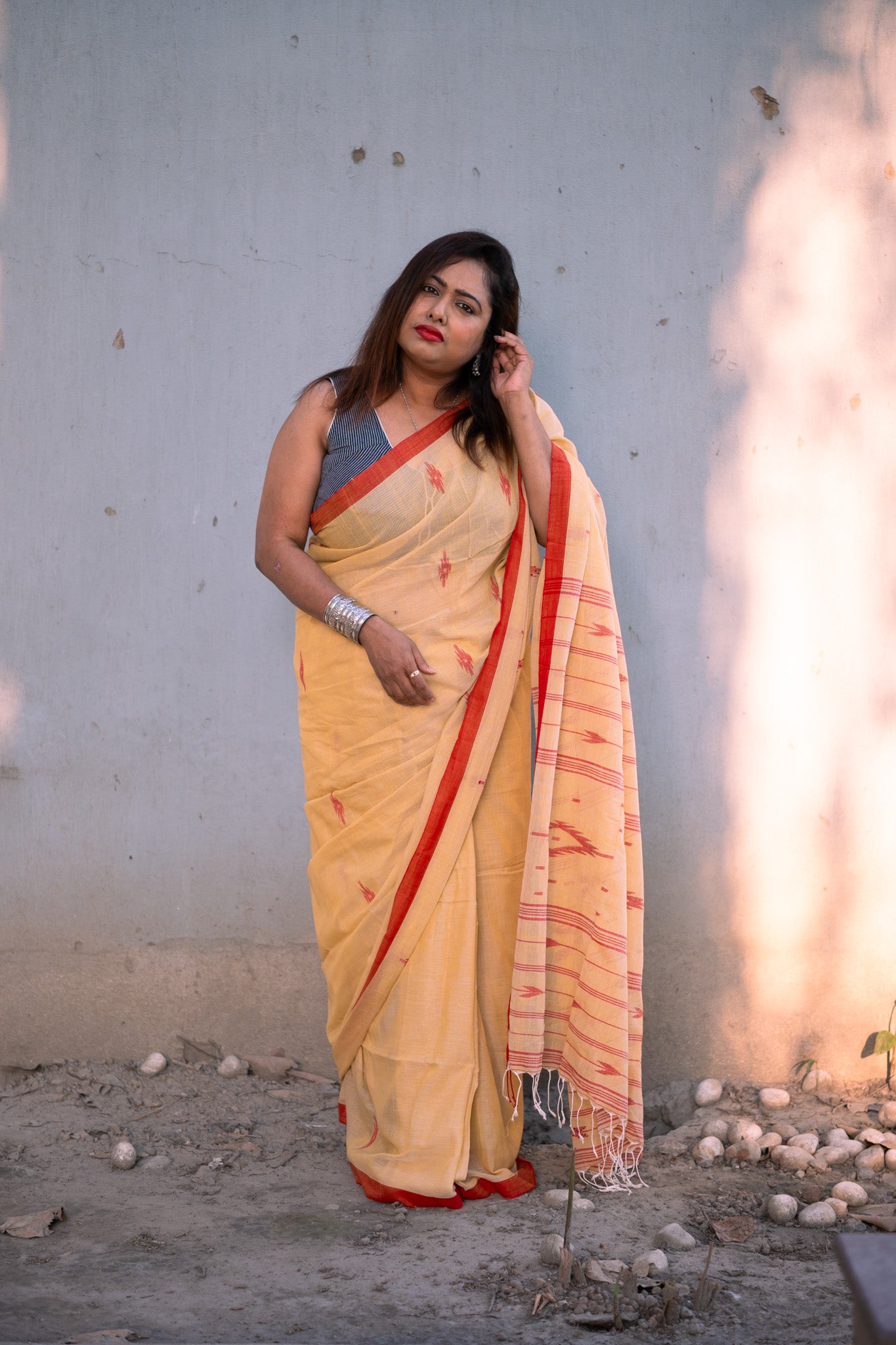 Jubani Jamdani Saree - Uttariya