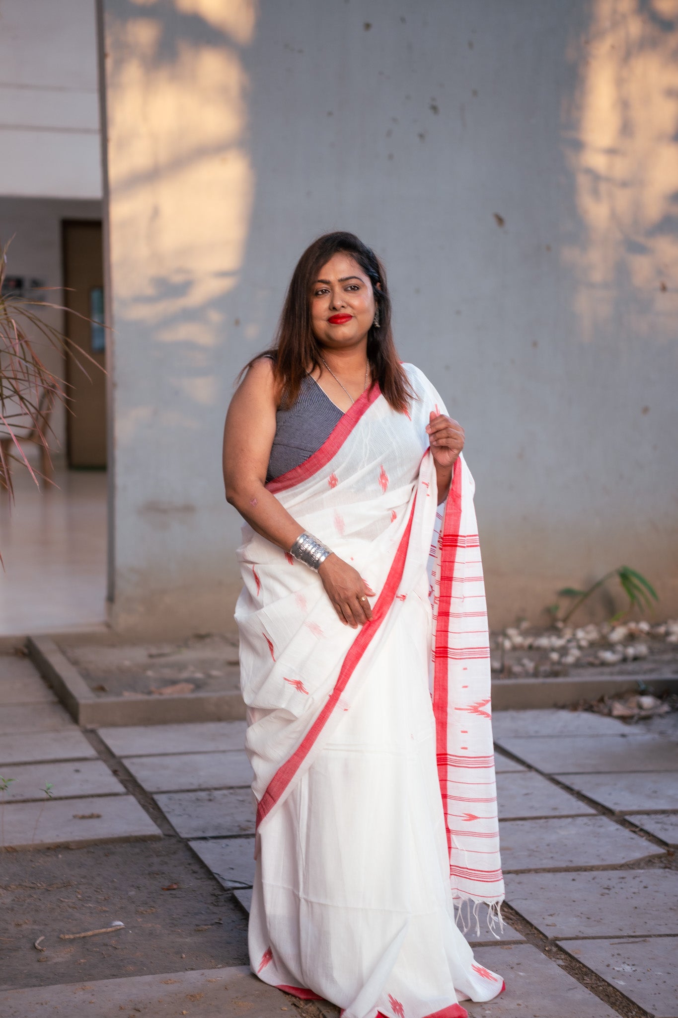 Nurani Jamdani Saree - Uttariya