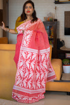 Carrot Kota Dhakai Jamdani Saree - Uttariya