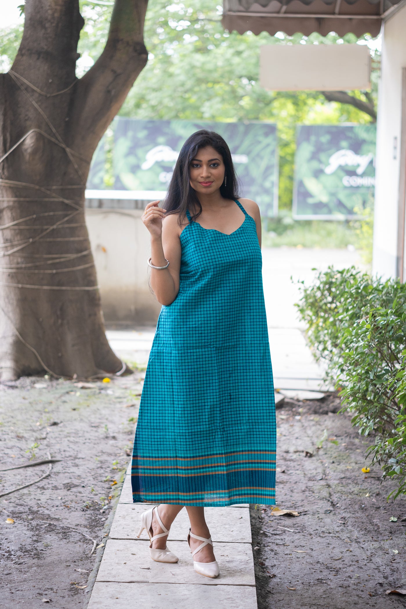 Meghna — Handwoven Gamcha Cotton Slip Dress
