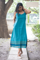 Meghna — Handwoven Gamcha Cotton Slip Dress