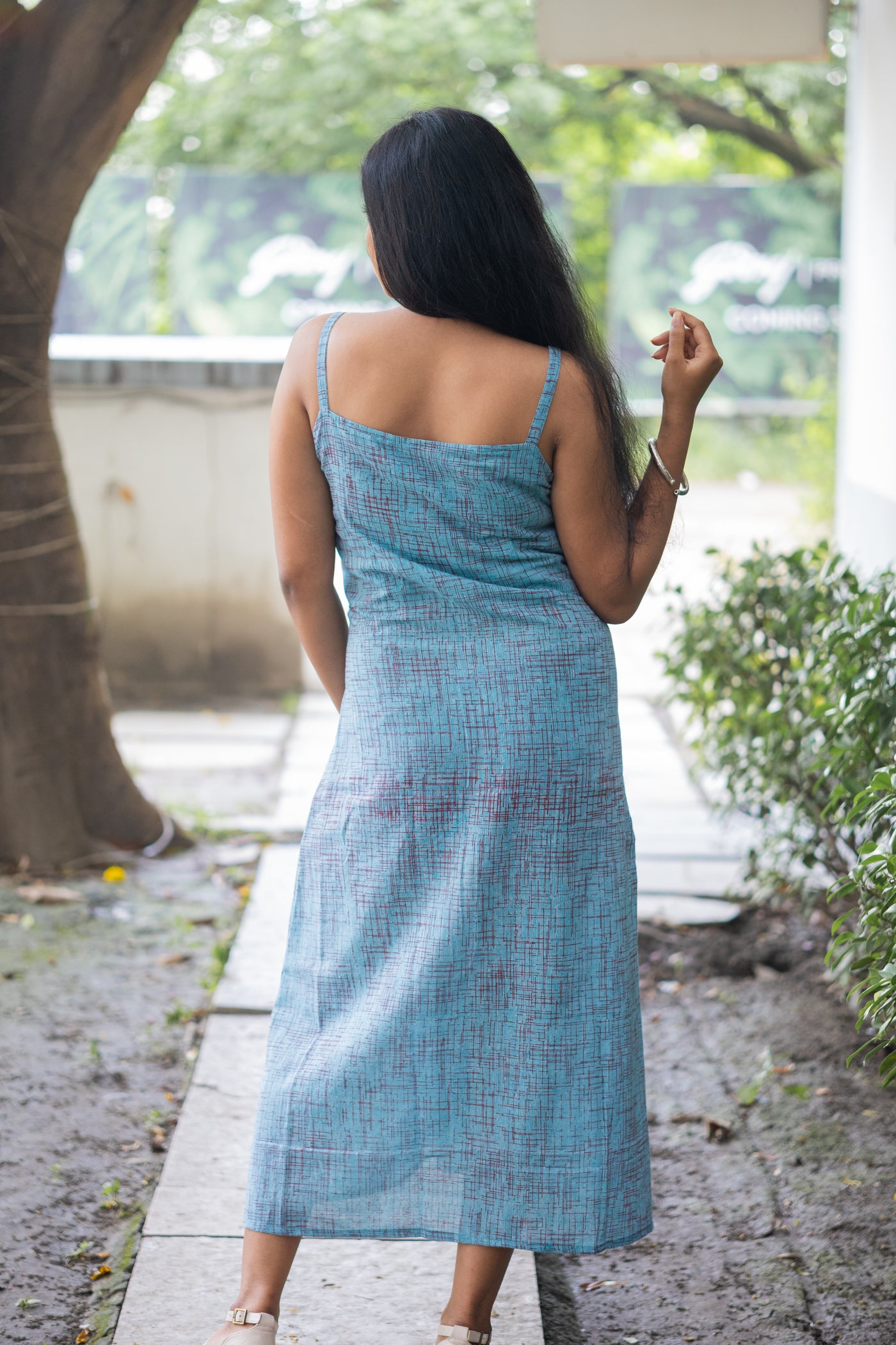 Neelanjali — Handwoven Gamcha Cotton Slip Dress